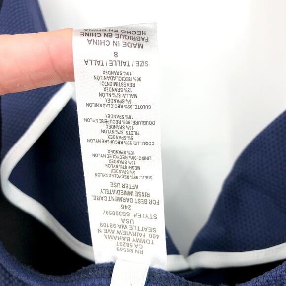 TOMMY BAHAMA One Piece Swimsuit Size 8 Navy Blue Island Cays Cabana Wrap NWT - Picture 10 of 11